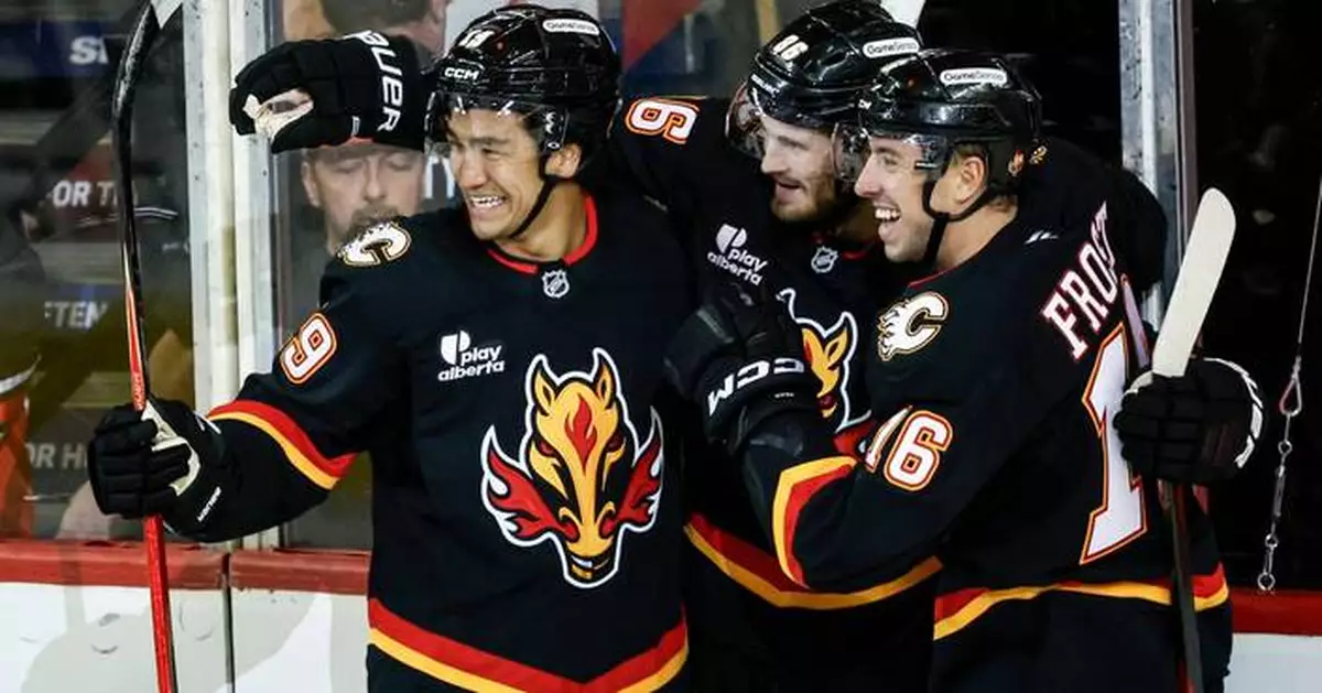 Joel Farabee scores 2 goals as Flames edge Hurricanes 5-4