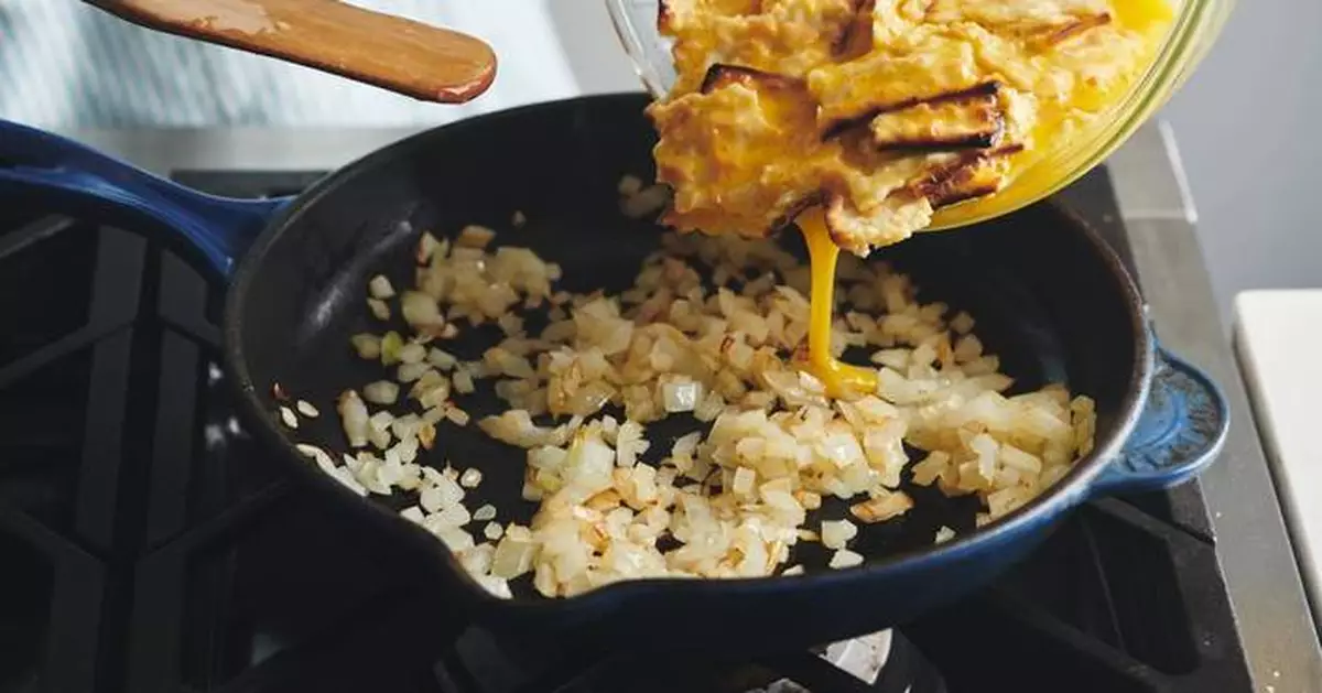 Matzo brei is Passover comfort food fried up in a pan