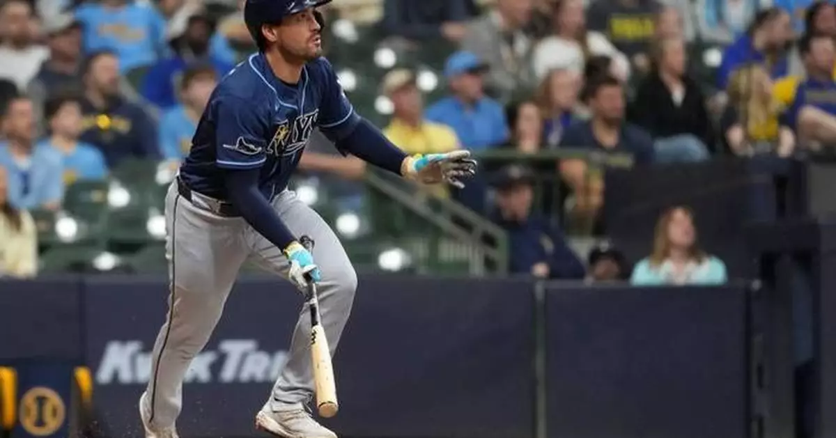 Fortes' tiebreaking double in 9th gives Rays 3-2 win over Brewers