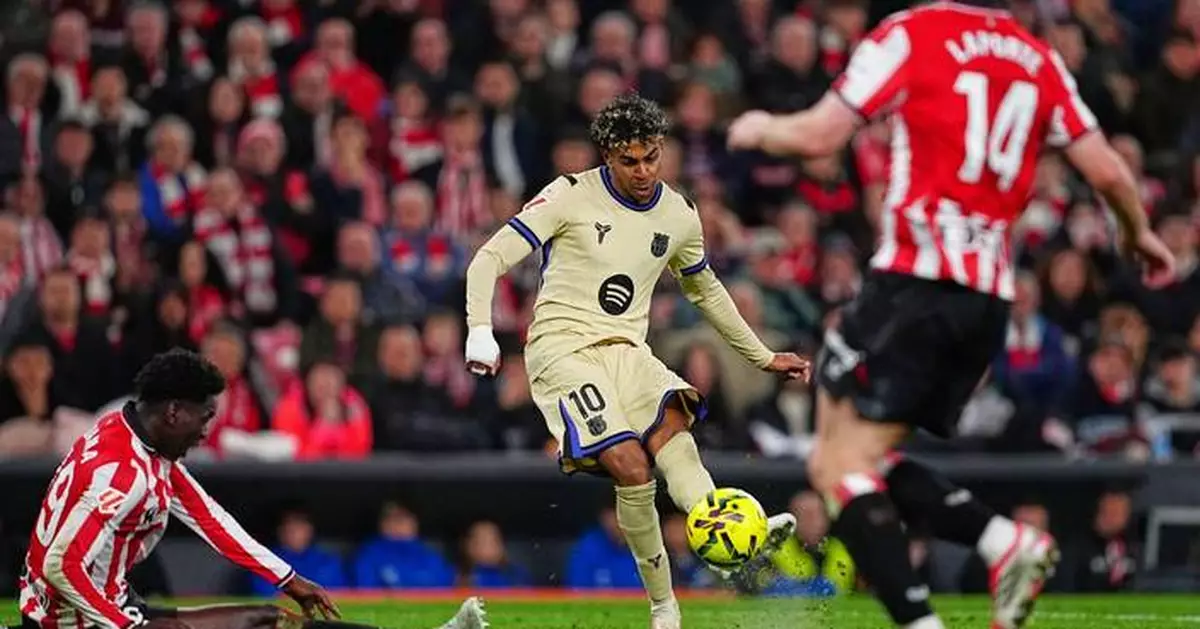 Yamal's curling strike gives Barcelona a hard-fought win at Athletic Bilbao