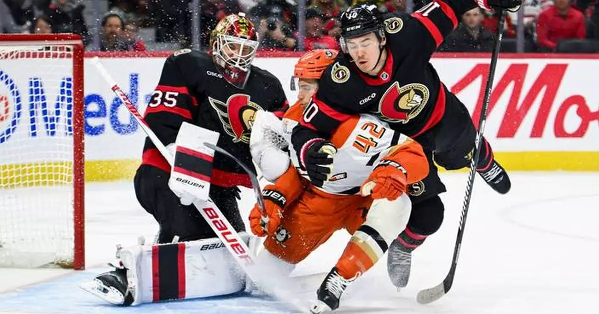Ullmark earns second shutout of the season as Senators blank Ducks 2-0