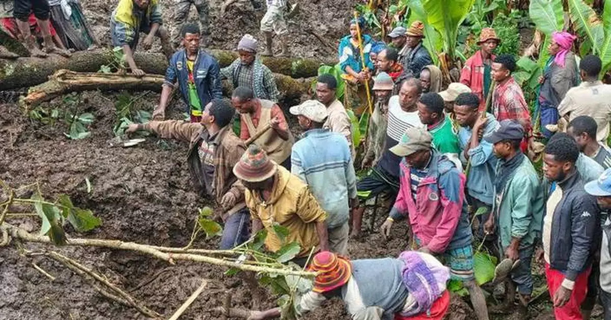 Ethiopia declares 3 days of mourning after landslides in the south kill 80 people