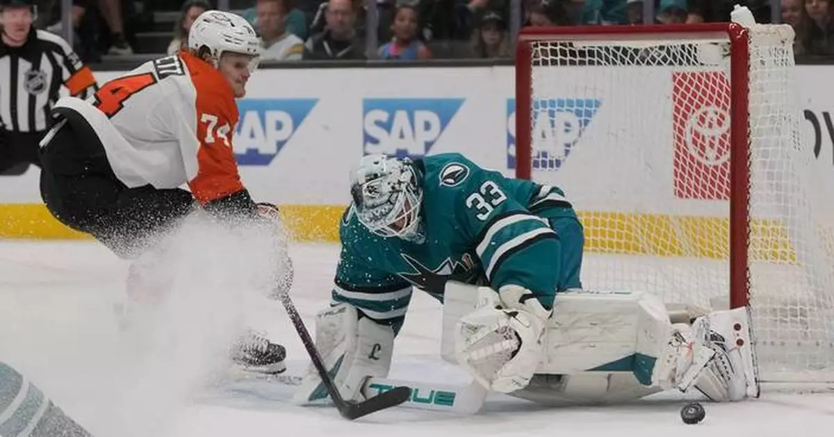 Flyers beat the Sharks 4-1 to complete a three-game West Coast sweep