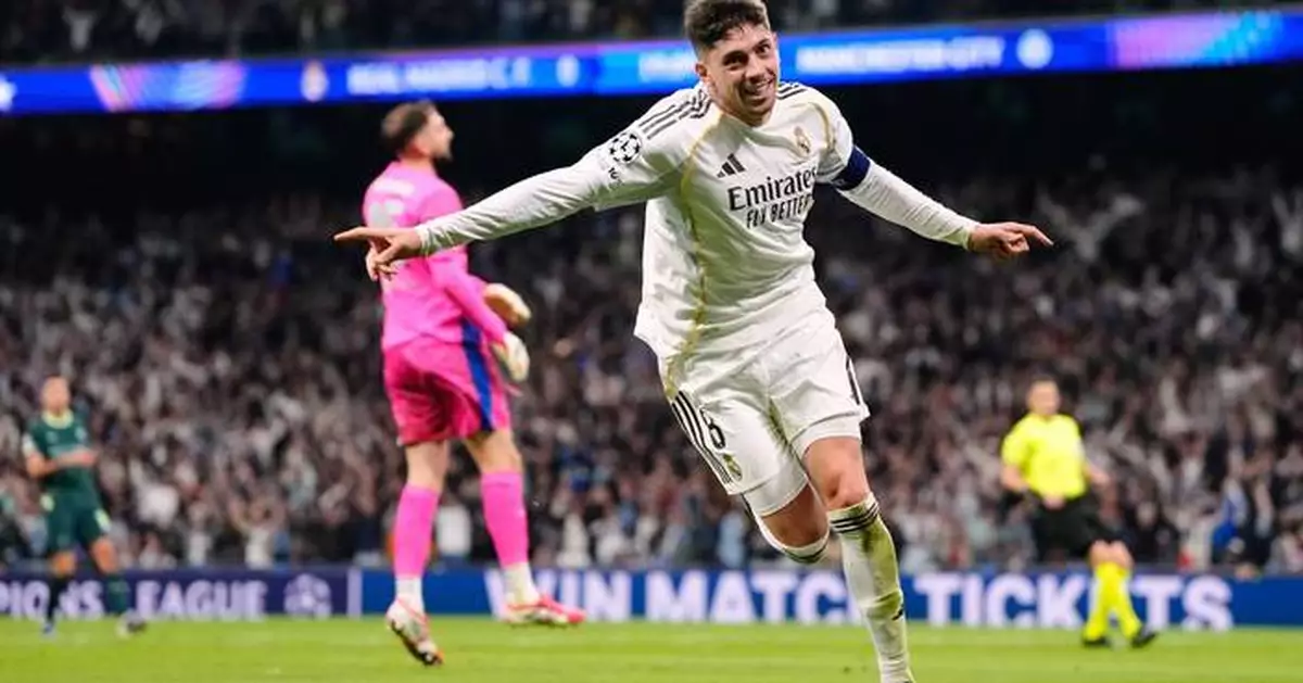 Real Madrid's Valverde scores first-half hat trick in victory over Man City in Champions League