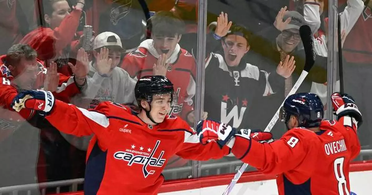 Defenseman Cole Hutson impresses in his NHL debut, then scores at the end for the Capitals