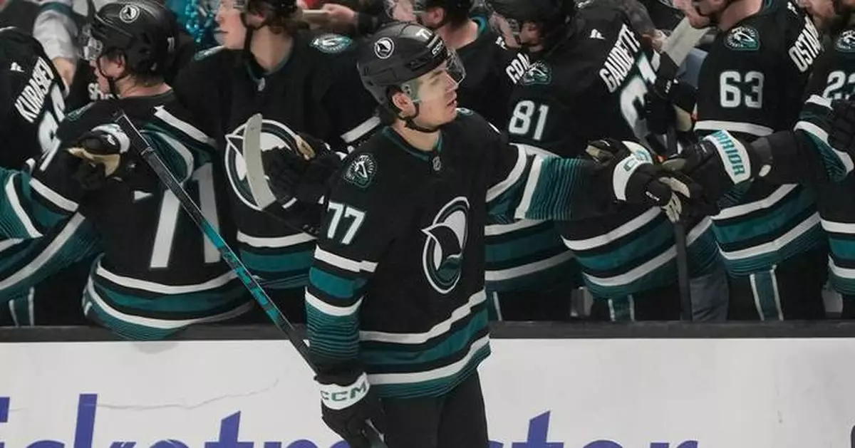 Celebrini has 4 points, Sherwood scores go-ahead goal as Sharks beat Canadiens 7-5