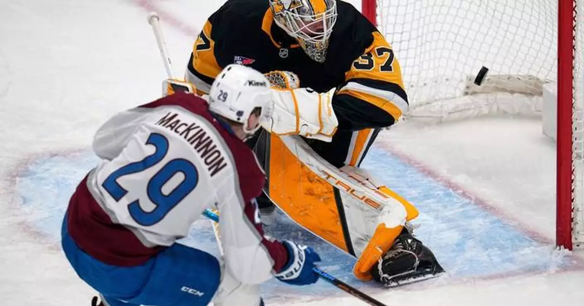MacKinnon scores NHL-leading 46th goal as Avalanche cruise past wobbling Penguins 6-2