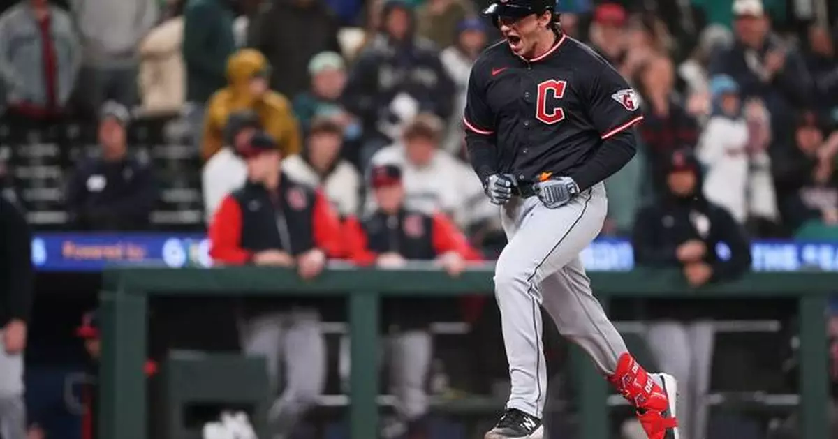 Guardians' Chase DeLauter hits 4th home run in 3rd career game, Guardians beat Mariners 6-5