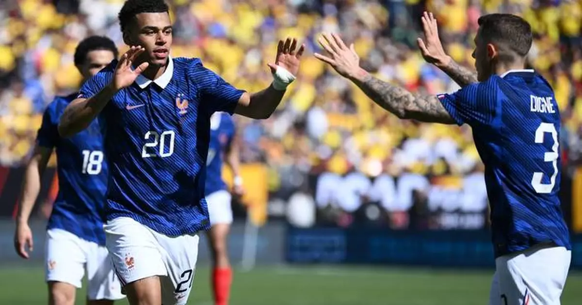 Doué scores 2 goals and France downs Colombia 3-1 in World Cup tune-up