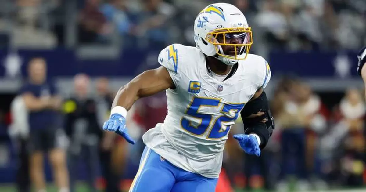 Star edge rusher Khalil Mack agrees to $18 million, 1-year deal with the Chargers, AP source says