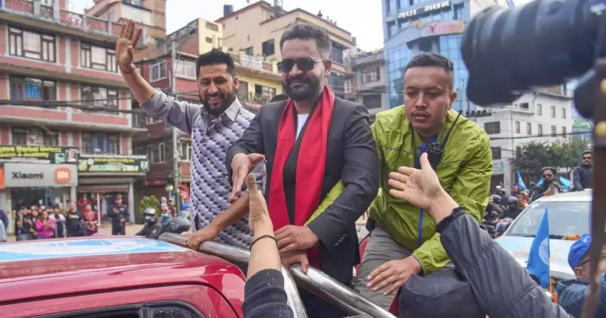 Photos of Nepali former rapper drawing crowds to his campaign for prime minister