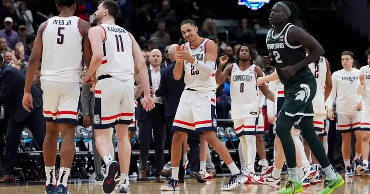 It's UConn vs. Duke for a Final Four spot after the Huskies edge Michigan State 67-63