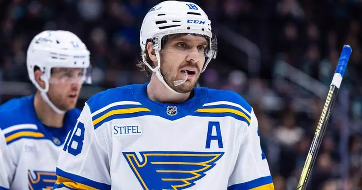 Thomas' 2nd goal of the game leads Blues to a 3-2 overtime win over Sharks