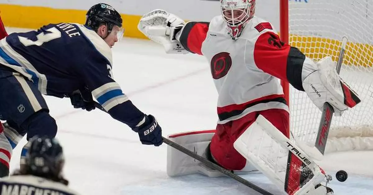 Charlie Coyle's 4-point night leads the Blue Jackets to a 5-1 win over the Hurricanes