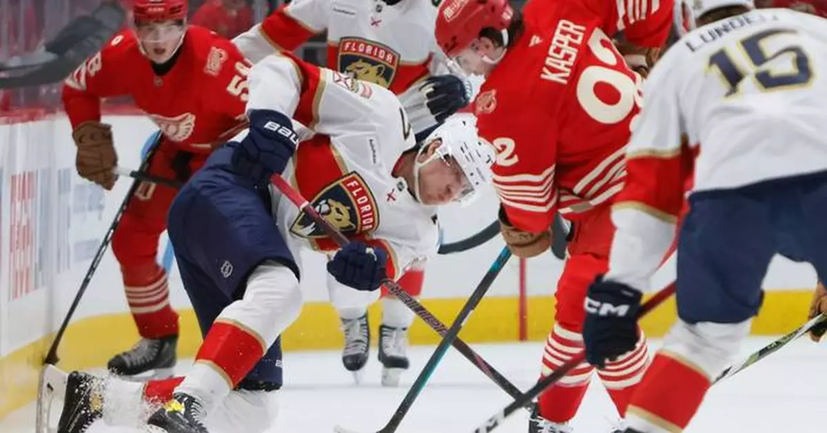 Matthew Tkachuk has hat trick, Panthers beat Red Wings 3-1 to end 4-game losing streak