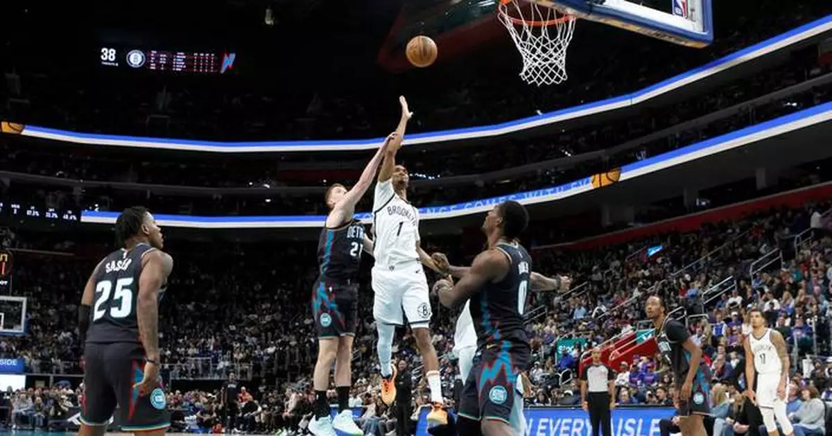 Nets end 10-game losing streak by rallying from down 23 points to stun Pistons 107-105