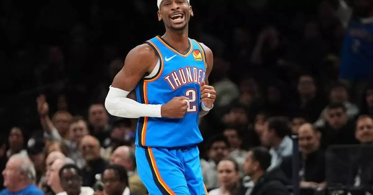 Thunder beat the Nets 121-92 for a 10th straight win as Gilgeous-Alexander scores 20