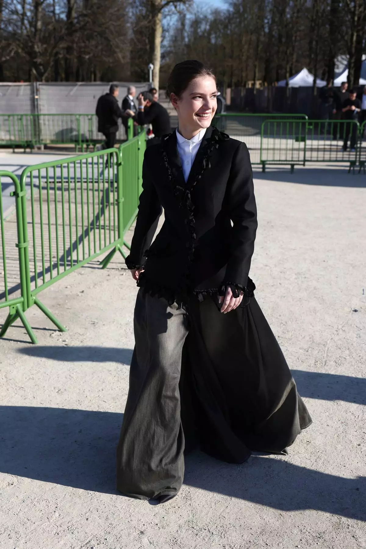 Florence Hunt departs the Christian Dior Fall/Winter 2026-2027 Women's collection presented in Paris, Tuesday, March 3, 2026. (AP Photo/Tom Nicholson)