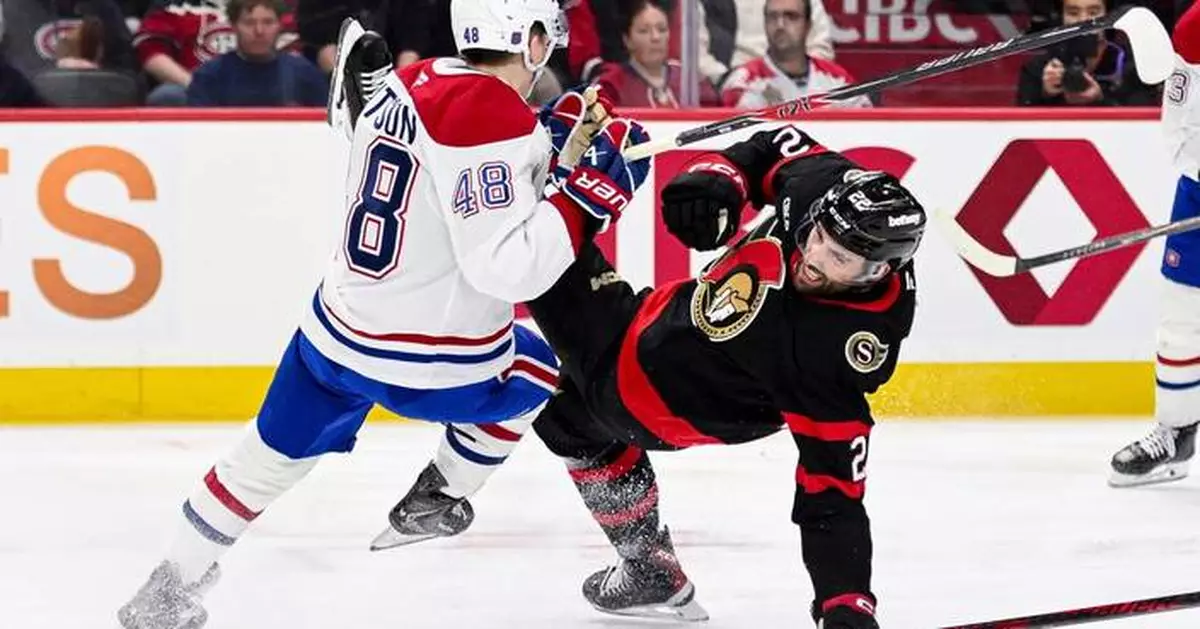 Demidov breaks 3rd-period tie in the Canadiens' 3-2 victory over the Senators