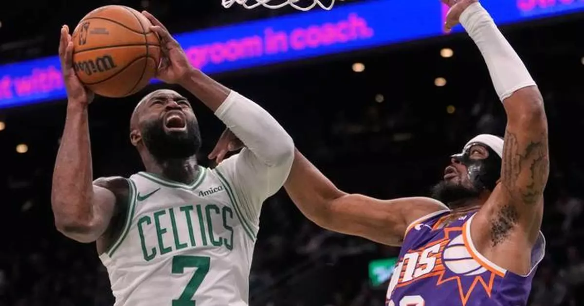 Jaylen Brown scores 18 of his 41 points in the fourth quarter to help Celtics beat Suns 120-112