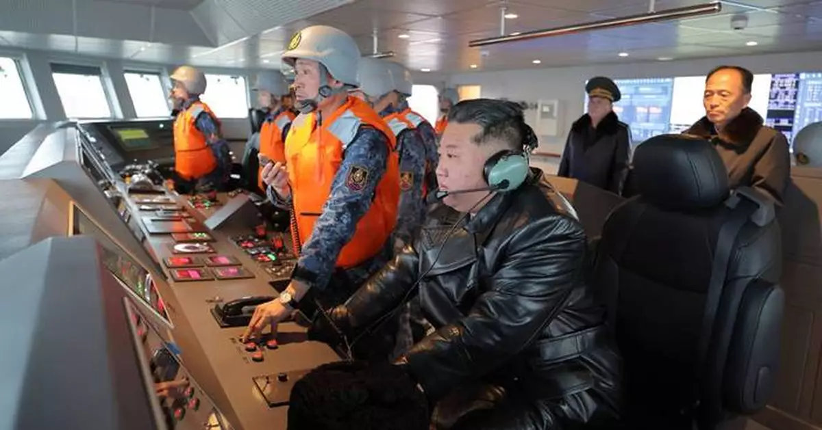 North Korean leader Kim inspects new warship, claims progress toward nuclear-armed navy