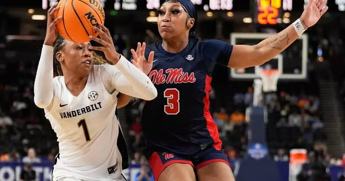 No. 24 Ole Miss builds a 32-point lead and holds on to beat No. 5 Vanderbilt 89-78 in SEC Tournament