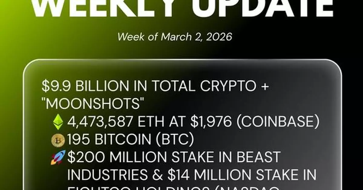 Bitmine Immersion Technologies (BMNR) Announces ETH Holdings Reach 4.474 Million Tokens, and Total Crypto and Total Cash Holdings of $9.9 Billion