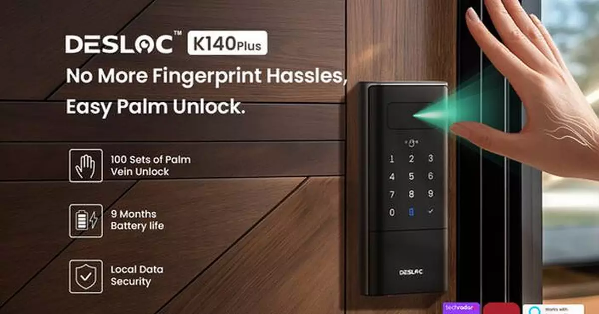 No More Fingerprint Hassles, DESLOC Launches K140 Plus Smart Lock with Palm Vein Recognition and 10,000mAh Battery