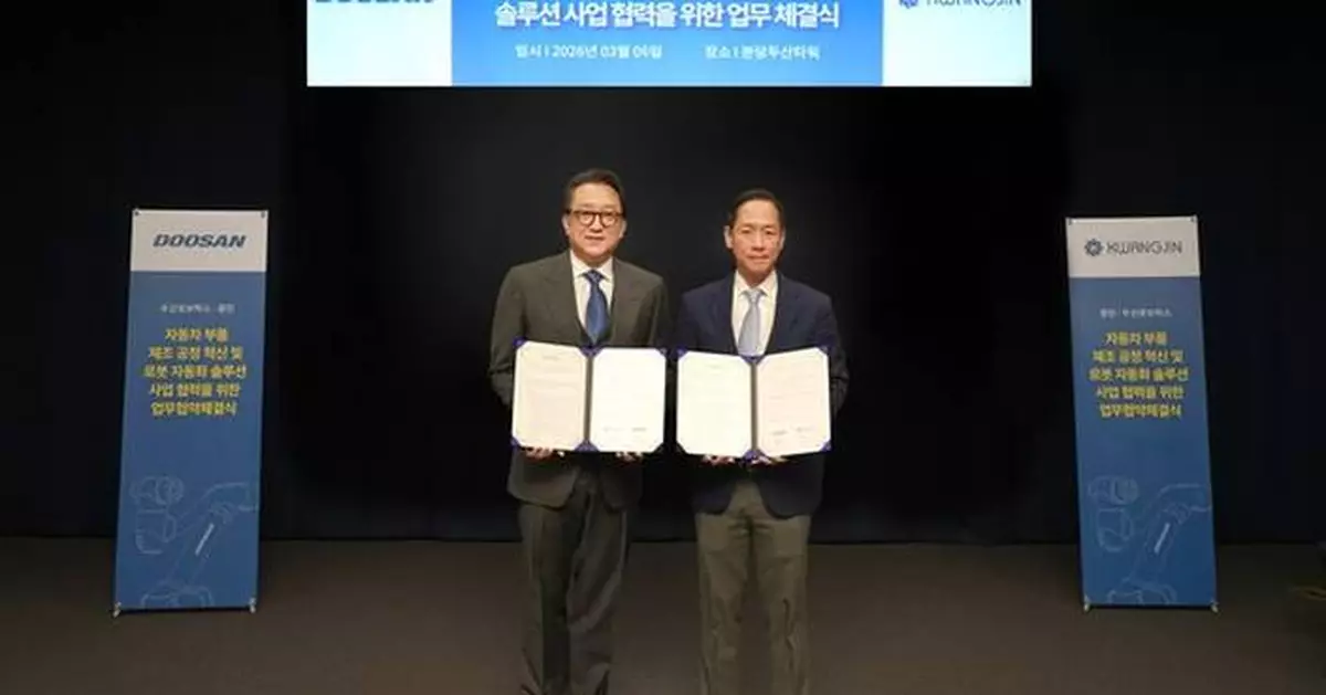Doosan Robotics to Supply Large-Scale Manufacturing Robot Solutions to Kwangjin Group