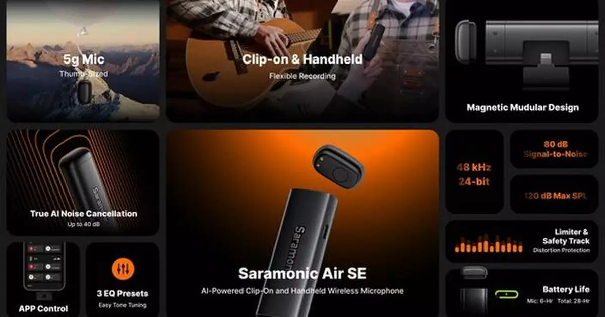 Saramonic Launches Ultra-Compact Dual-Form Saramonic Air SE to Define Portable Audio for Mobile Creators