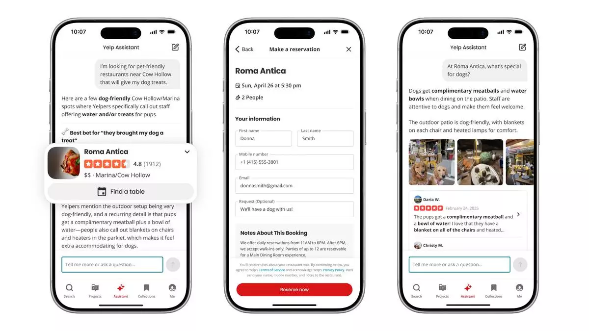 Using AI to surface insights from authentic community content, Yelp Assistant helps you find the perfect spot, book a reservation, and get detailed answers in one seamless conversation.