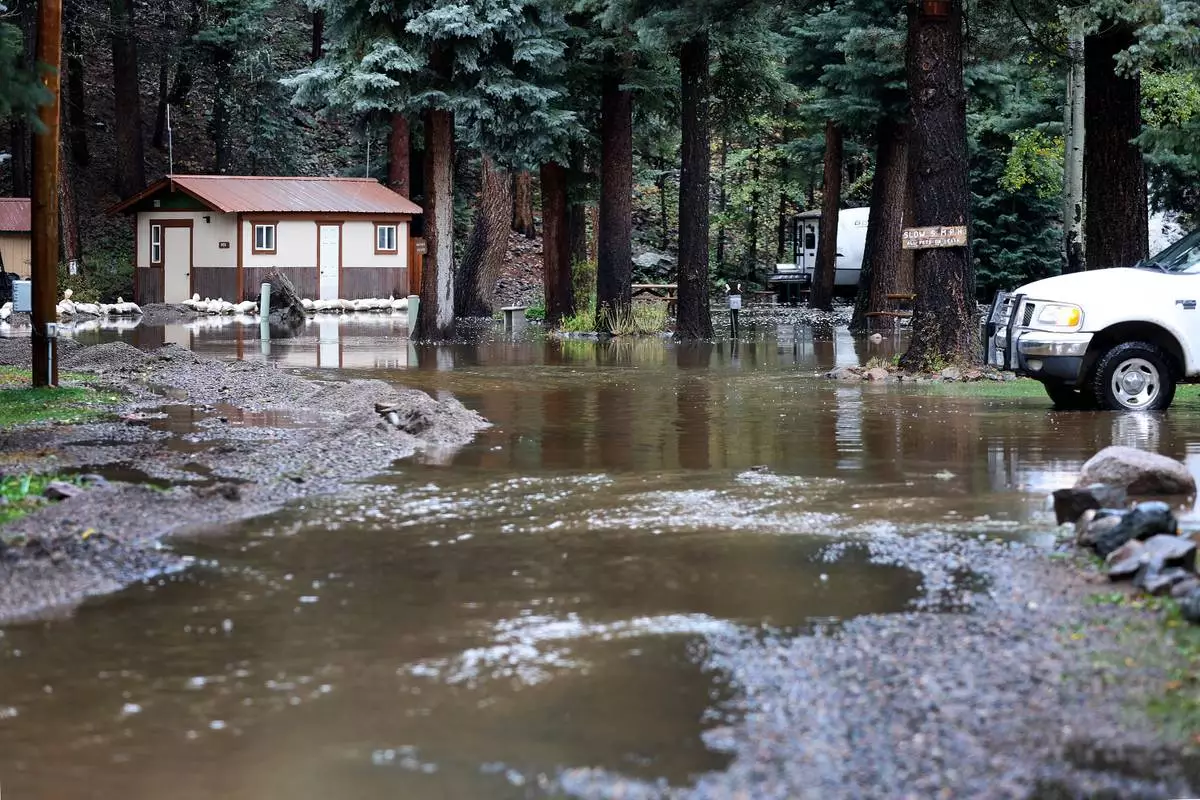 FILE - Flooding is seen near Vallecito Reservoir, Oct. 11, 2025, near Bayfield, Colo. (Jerry McBride/The Durango Herald via AP)