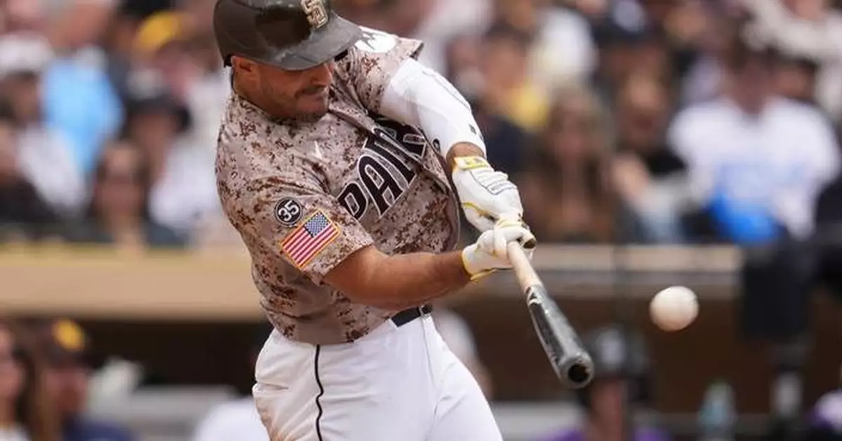 Padres top Rockies 7-2 for 4-game sweep but Nick Pivetta exits with stiff elbow
