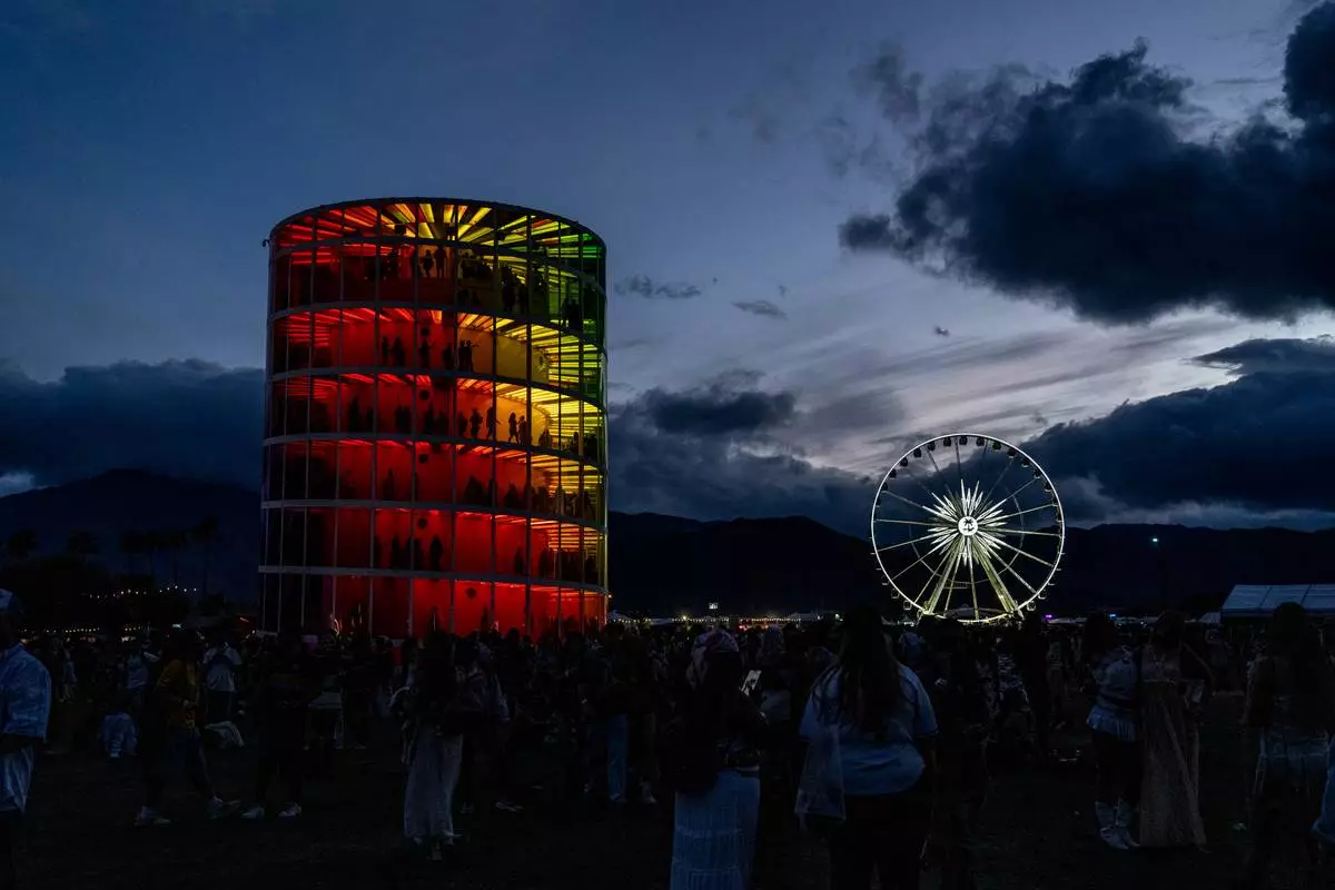 Festivalgoers are seen during the first weekend of Coachella Valley Music and Arts Festival on Sunday, April 12, 2026, in Indio, Calif. (Photo by Amy Harris/Invision/AP)