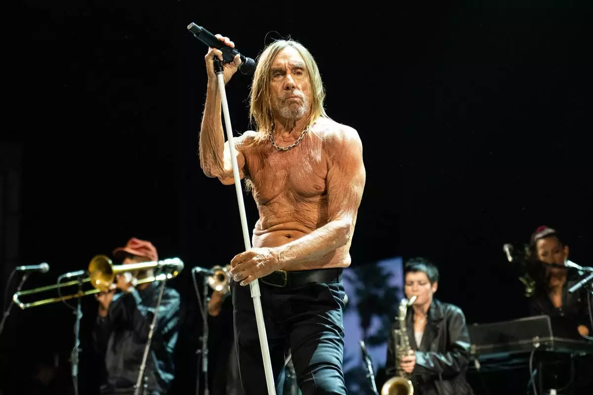 Iggy Pop performs during the first weekend of Coachella Valley Music and Arts Festival on Sunday, April 12, 2026, in Indio, Calif. (Photo by Amy Harris/Invision/AP)