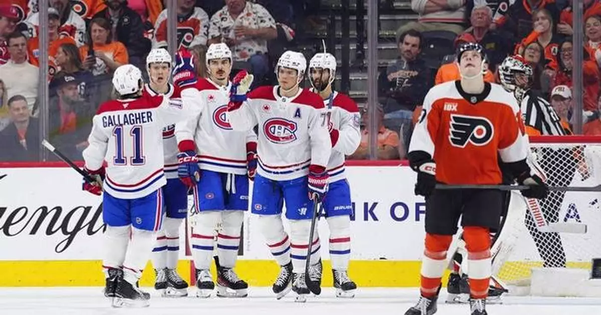 Michkov has a goal and 2 assists as the Flyers beat the Canadiens 4-2