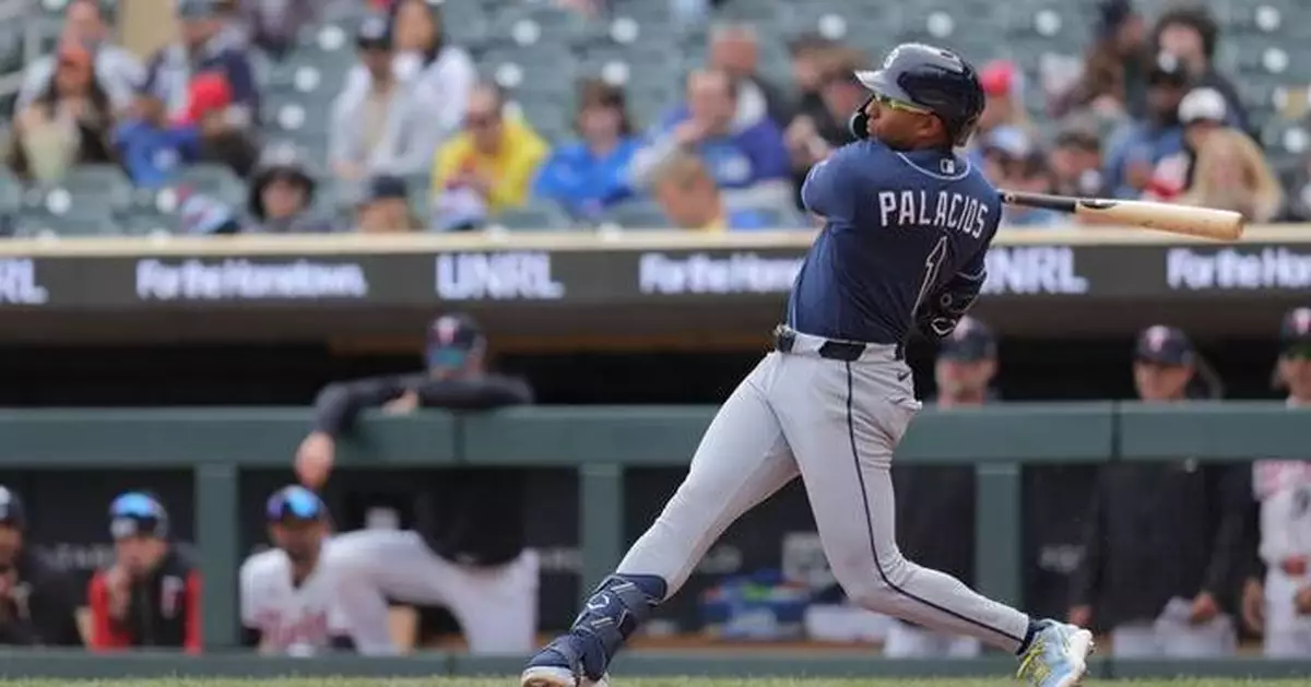 Richie Palacios hits 2-run homer in 10th inning to lift Rays over Twins 4-1