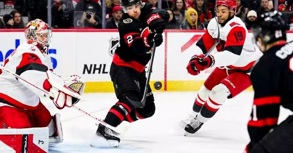 Senators beat the Hurricanes 6-3 to move into the second wild-card spot in the East