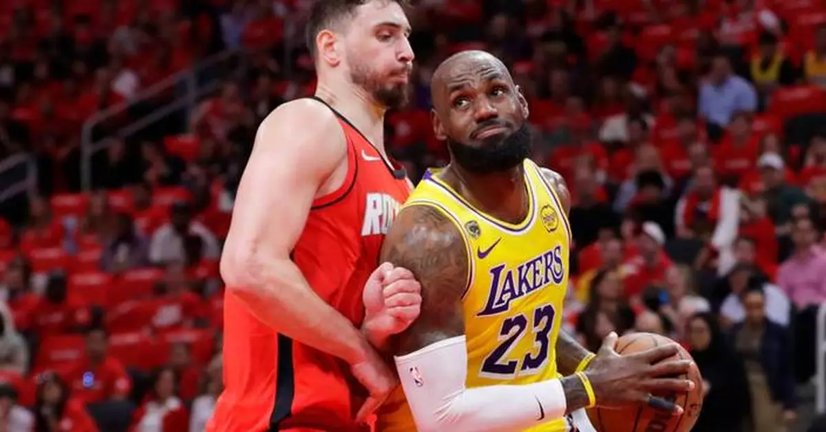 James makes tying 3 as Lakers storm back late, win in OT and take a 3-0 series lead over the Rockets