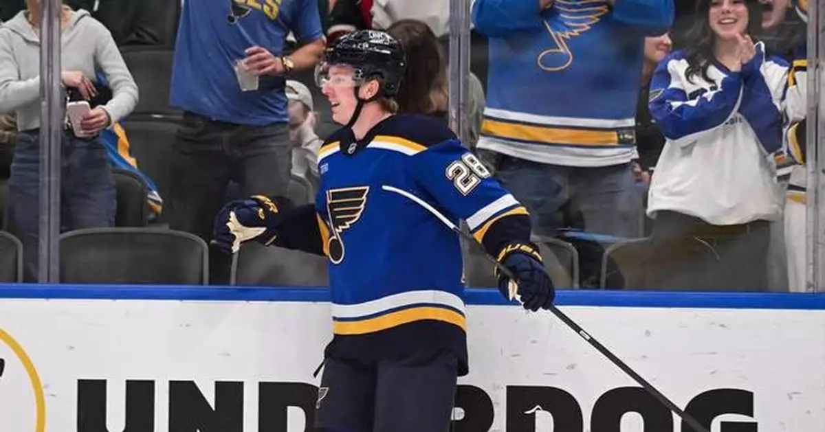 Blues rally from a 2-goal deficit and beat the Wild 6-3