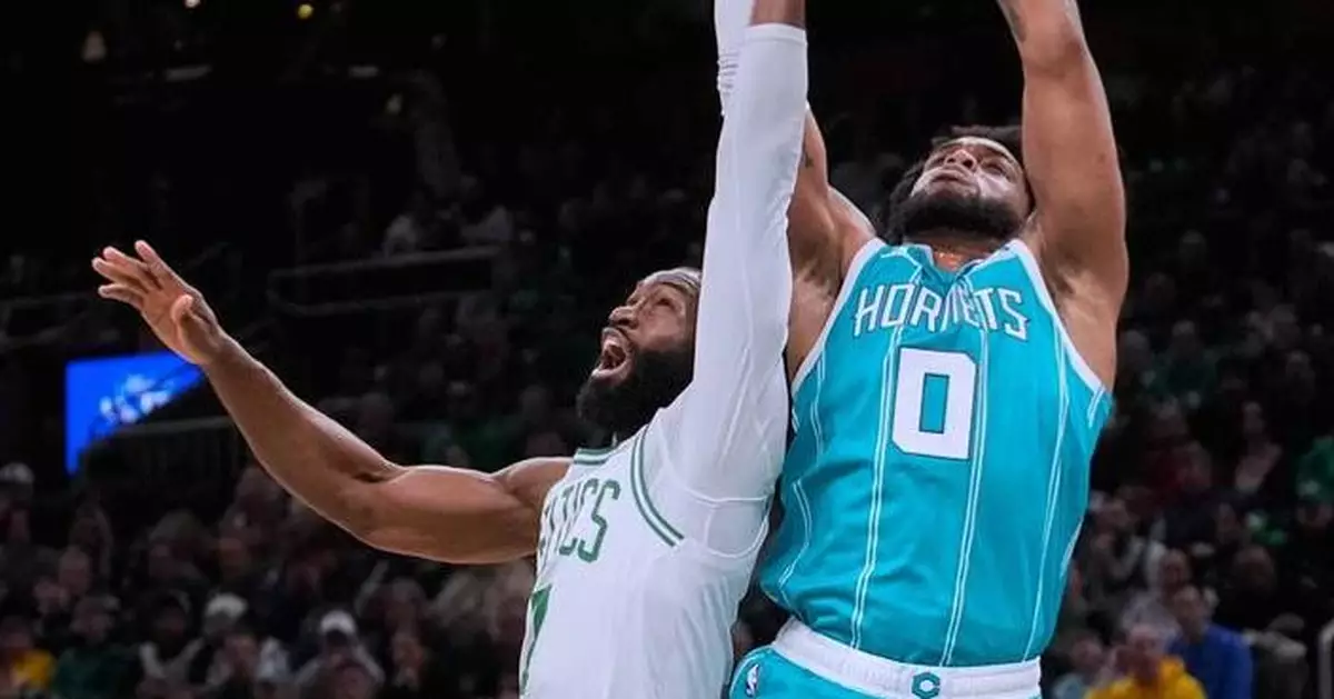 Brown scores 35 points as the Celtics beat the Hornets 113-102 to claim the season series