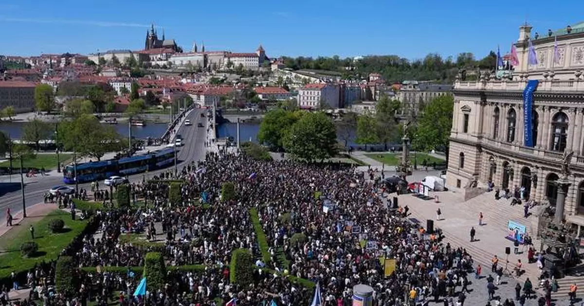 Czech students protest a government plan to overhaul funding for public media