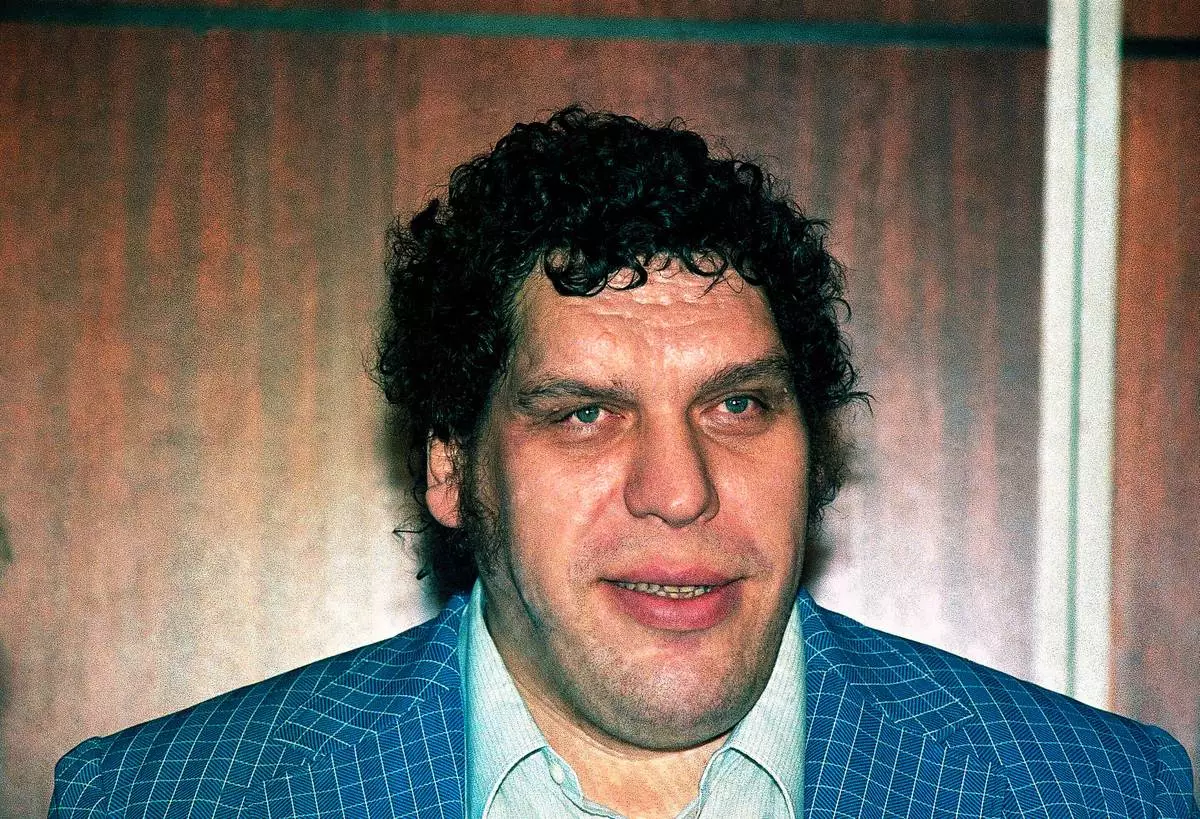 FILE - Professional wrestler Andre the Giant is seen in 1988 in New York. (AP Photo/Richard Drew, File)