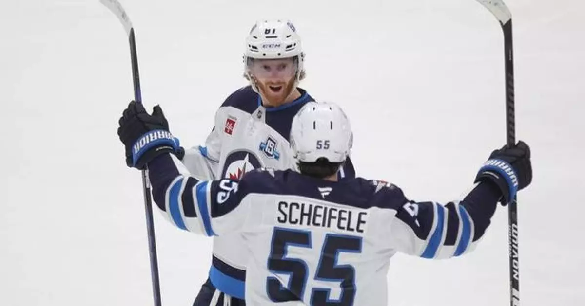 Connor scores twice as the Jets beat the Blue Jackets 2-1 to stay in the playoff hunt