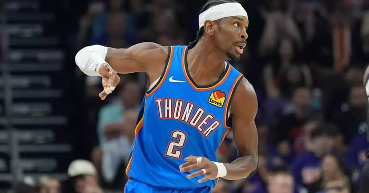 Gilgeous-Alexander scores 42, Thunder beat Suns 121-109 to take a 3-0 series lead