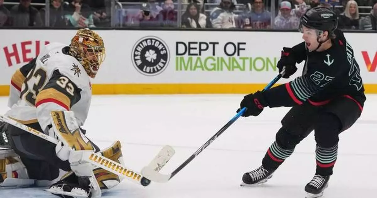 Catton scores game-winner in shootout, Kraken end skid with 4-3 victory against Golden Knights