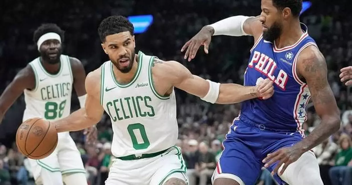 Jayson Tatum has strong return to playoffs for Celtics, who rout 76ers 123-91 in Game 1