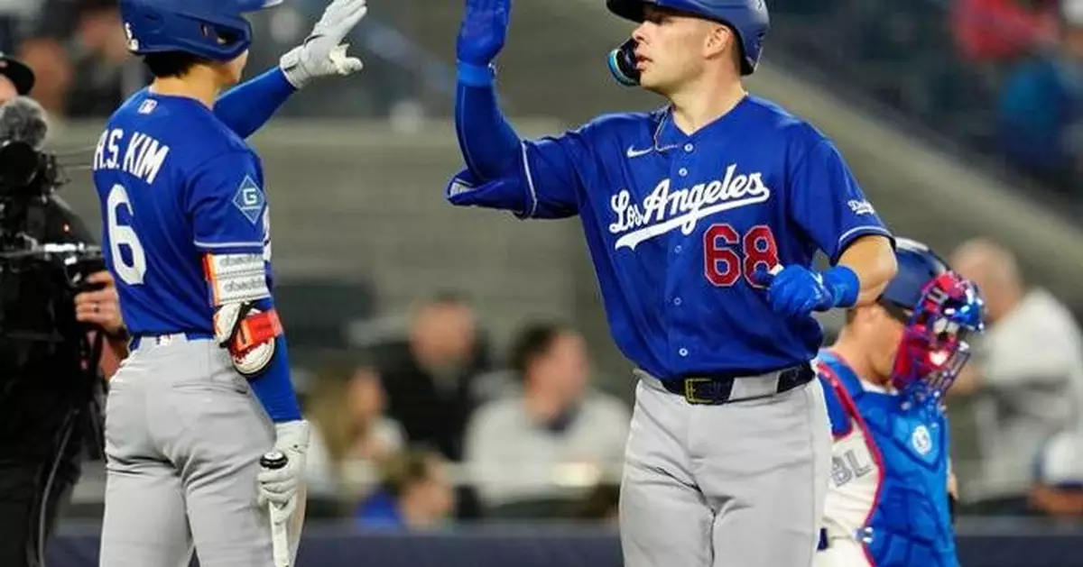 Rushing homers twice, Ohtani goes deep as Dodgers rout Blue Jays 14-2 in World Series rematch