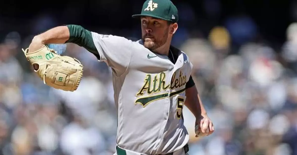 A's lefty Jeffrey Springs loses a no-hit bid in the seventh inning against the Yankees