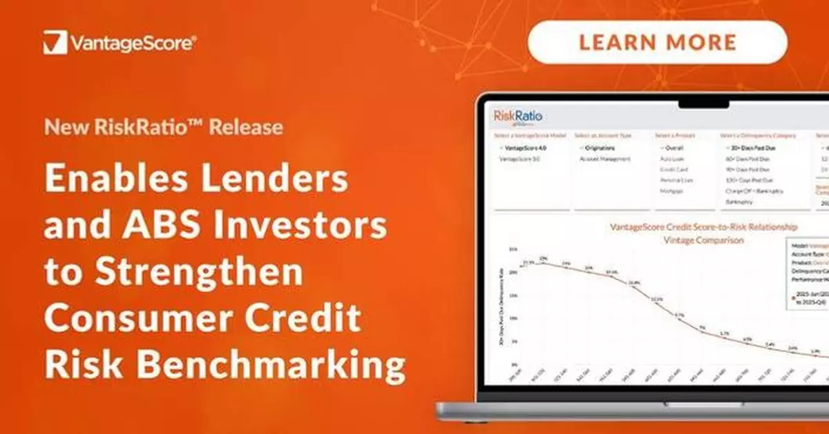 New VantageScore RiskRatio™ Digital Release Enables Mortgage Lenders, Auto Lenders and ABS Investors to Strengthen Consumer Credit Risk Benchmarking